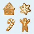 Set of cartoon ginger breads.