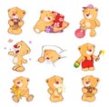 Set of Cartoon Illustration Stuffed Bears for you Design Royalty Free Stock Photo