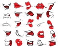 A Set of Cartoon Illustrations. Mouths for you Design Royalty Free Stock Photo