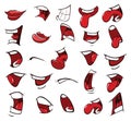 A Set of Cartoon Illustrations. Mouths for you Design Royalty Free Stock Photo