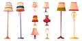 Set of cartoon lamps, floor and table torcheres