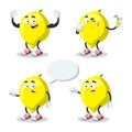 Set of cartoon lemon