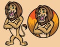 Set of cartoon lion character