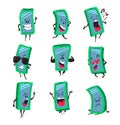 Set Cartoon Mobile Phone Characters. Cute Smartphone in Different Poses. Chat Bot, Funny Cellphone Mascot Greeting
