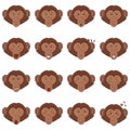 Set of cartoon monkeys with different emotions Royalty Free Stock Photo