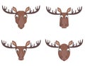 Set of cartoon moose