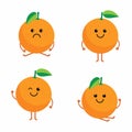 Set cartoon oranges Royalty Free Stock Photo