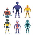 Set cartoon robots. Royalty Free Stock Photo