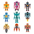 Set of cartoon robots. Royalty Free Stock Photo