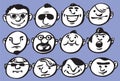 Set of cartoon round faces