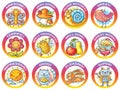 Set of cartoon stickers for encouraging students