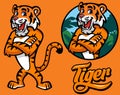 Set of cartoon tiger character Royalty Free Stock Photo