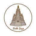 Bodh Gaya vector on background.