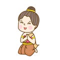 Cartoon thai angel character vector.