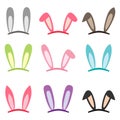 Set of cartoon vector bunny ears