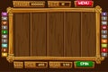 Set Cartoon wood assets, Interface and buttons For Ui Game SLOTS Royalty Free Stock Photo