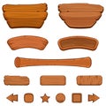 Set of cartoon wooden buttons, Vector illustrator