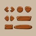 Set of Cartoon Wooden Buttons Royalty Free Stock Photo