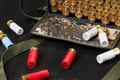 Set Of Cartridges For A Hunting Shotgun
