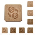 Dollar Bitcoin exchange wooden buttons