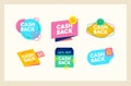 Set of Cashback Icons, Money Refund, Cash Back Concept. Creative Labels, Tags or Stickers with Dollar Coins