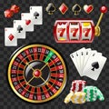 Set of casino objects - modern vector realistic clip art Royalty Free Stock Photo