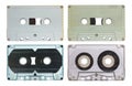 Set of Cassette Tape Isolated on White Royalty Free Stock Photo