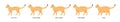 Set of cat body condition vector flat illustration. Colorful cute pet very thin, underweight, ideal weight, overweight