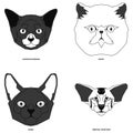 Set of cat breeds, illustration Royalty Free Stock Photo