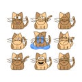 Set of cat emoticons.