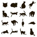 Set of cat icons from ovals black Royalty Free Stock Photo