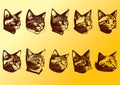set of cats hand drawn vector illustration