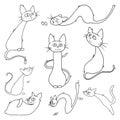 Set cats icon. Vector cartoon funny cats