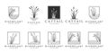 set Cattails logo bundle vector illustration design, cattail icon Royalty Free Stock Photo