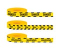 Set Caution lines isolated. Warning tapes. Danger signs. Vector illustration Royalty Free Stock Photo