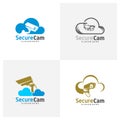 Set of CCTV Camera with Cloud Logo Design Vector Template, Logo Concept, Symbol, Icon Royalty Free Stock Photo