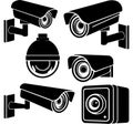 set of CCTV camera icons. Vector illustrations.cc tv Camera., Security Camera icon vector illustration Royalty Free Stock Photo