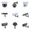 Set of CCTV Icons. Vector Video Surveillance Icons