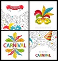 Set Celebration Festive Banners for Happy Carnival