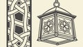 Set of Celtic knot and lantern motifs, classic decorative design elements. vector design Generative AI Royalty Free Stock Photo