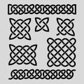 Set of celtic patterns and celtic elements. Vector illustration. Royalty Free Stock Photo