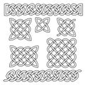 Set of celtic patterns and celtic elements. Vector illustration. Royalty Free Stock Photo