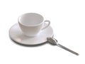 Set of ceramic dishes for coffee Isolated on a white background. 3D illustration.