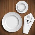 Set of ceramic plates and utensils