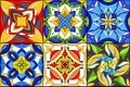 Set of ceramic tile patterns. Gorgeous seamless patterns. Can be used for wallpaper pattern fills web page background or