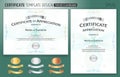 Set of certificate of appreciation template with award ribbon on Royalty Free Stock Photo