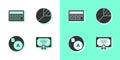 Set Certificate template, Calculator, Subsets, math, is subset of b and Pie chart infographic icon. Vector