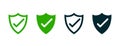 set of certify checkmark shield badge element Royalty Free Stock Photo