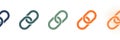 Set of chain link icons in various styles representing connection and linking concepts Royalty Free Stock Photo