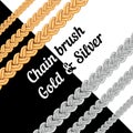 Set of chains metal brushes - gold and silver. Royalty Free Stock Photo